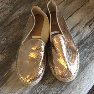 Gold metallic espadrilles